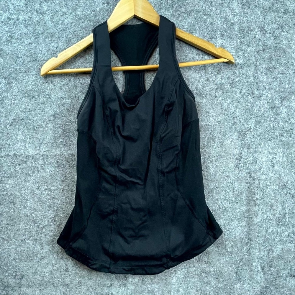 Lululemon Align Tank Top Womens 4‎ Black Stretch Logo Racerback Yoga Workout